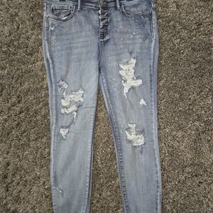 Judy Blue Distressed Light Blue Jeans